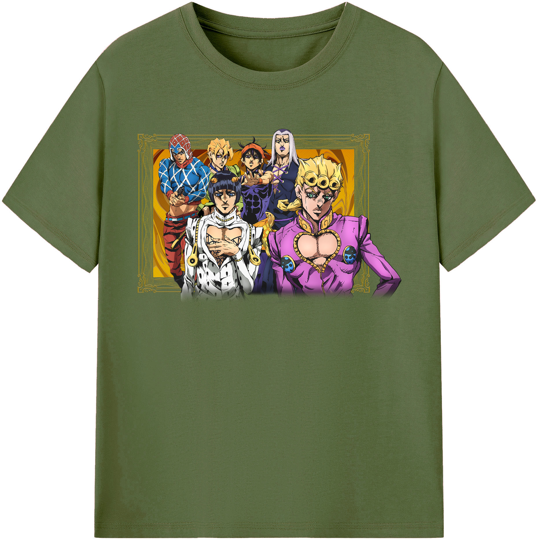 （画像用） ジョジョの奇妙な冒険 ジョルノ?ジョバァーナ JoJo's Bizarre Adventure Giorno Giovanna 綿100％半袖Tシャツ（フロントプリント）